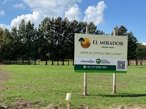 Loteo en el campo en el apacible y encantador pueblito de Salvador María, Segunda Circunvalación y calle 13