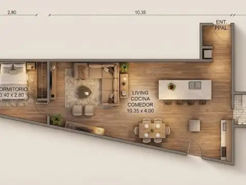 Departamento en Venta de 1 dormitorio