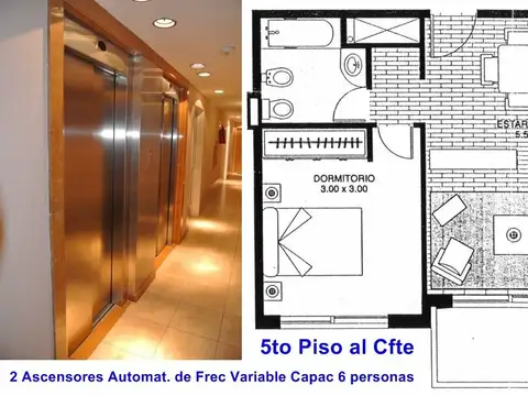 Departamento 2 ambientes con 1 baño