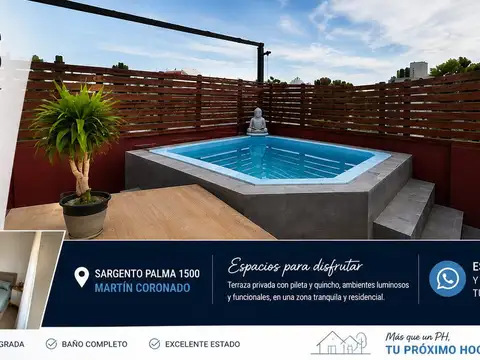 ph 3 ambientes en venta pileta quincho terraza en  martin coronado