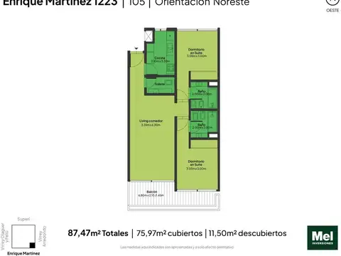 General Enrique Martínez 1200, Piso 1°