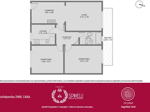 Departamento en Venta de 3 ambientes