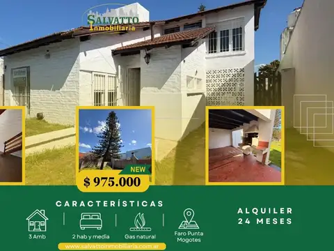 Chalet en alquiler a 3 cuadras del mar: casa, jardín y vida de barrio
