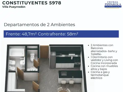 Departamento en Venta en Villa Pueyrredón, USD 79.000
