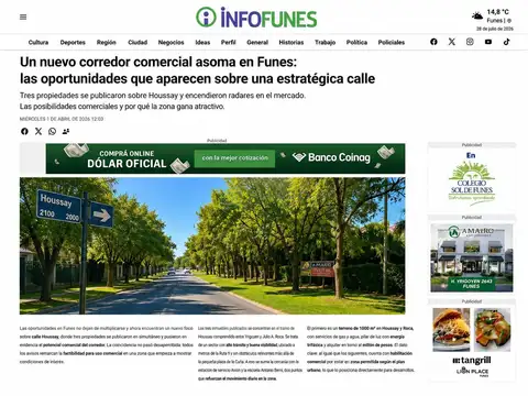 Terreno en Venta en Funes, USD 100.000