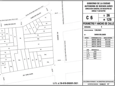 Terreno en Venta 13  mts Frente