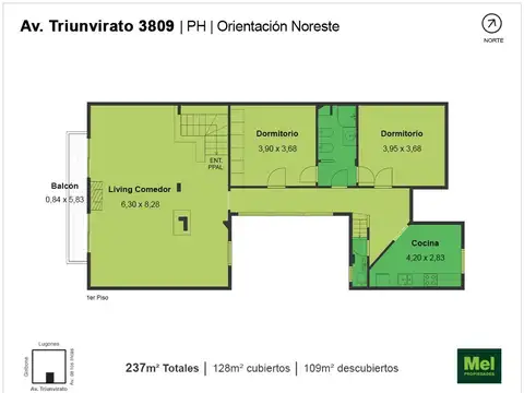 Depto Tipo Casa en Venta de 4 ambientes