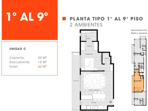 Departamento en Venta de 2 ambientes