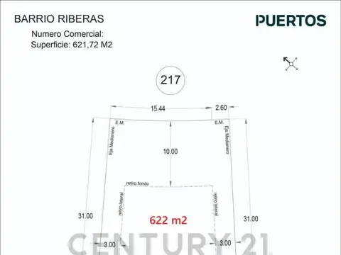 Terreno en Venta en Puertos - Riberas, USD 95.000