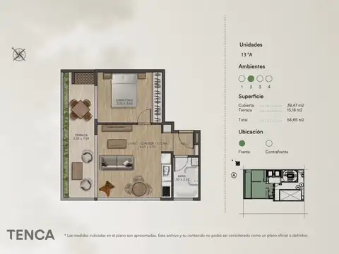 2 Ambientes en Construcción en Palermo Hollywood - Tenca