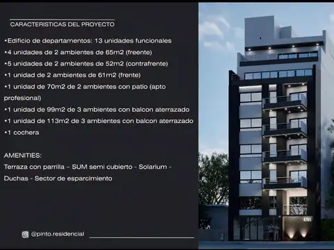 Departamento en Venta de 1 dormitorio
