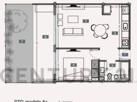 Departamento en Venta de 1 dormitorio