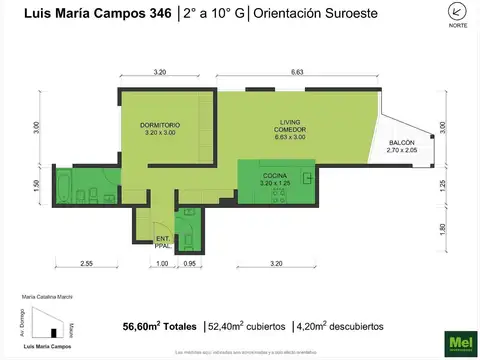 Departamento en Alquiler de 2 ambientes