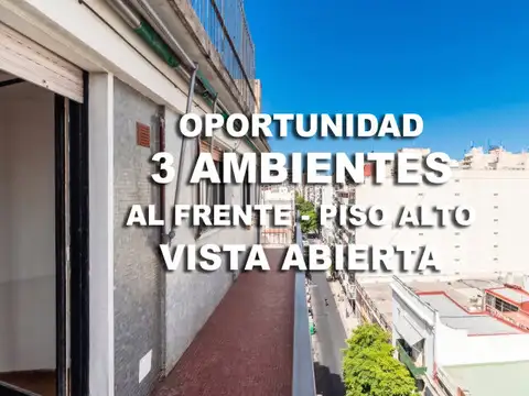 Departamento 3 Ambientes luminoso con Balcón en Balvanera | Piso alto + Vista Abierta