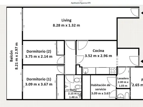 Departamento en Venta de 3 ambientes