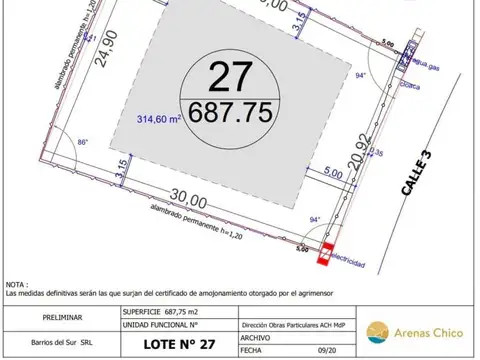 LOTE EN ARENAS DEL SUR CHICO