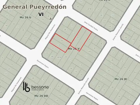 Terreno en Venta 33  mts Fondo