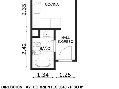 Departamento en Venta de 2 ambientes