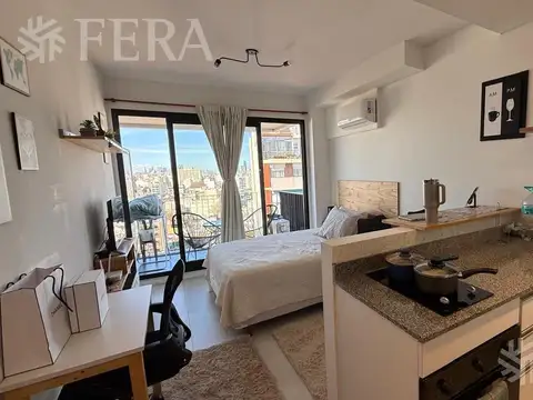 Venta monoambiente amoblado con balcón en san cristobal