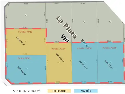 Lotes Ideal inversor / desarrollo / uso recreativo de 3140 m2 calle 46 entre 243  y 244