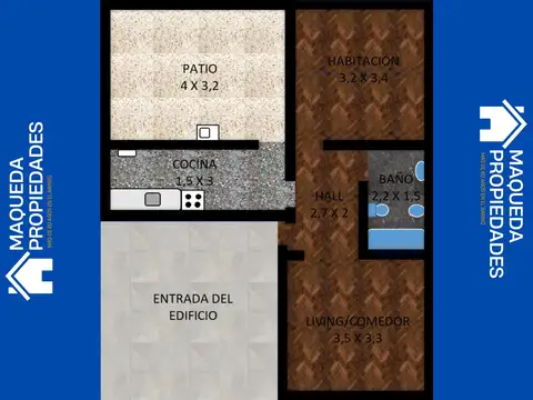 Depto Tipo Casa en Venta de 1 dormitorio