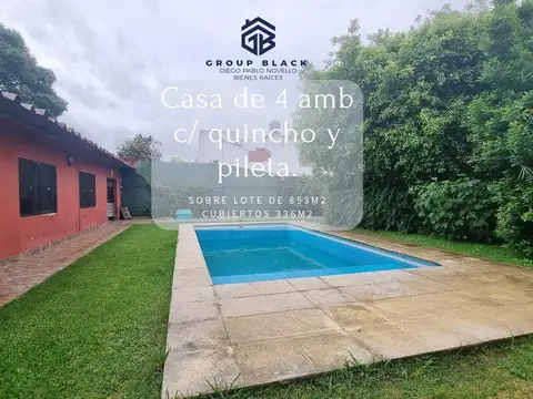 Casa 4 amb, Cocheras, Quincho, Pileta, lote de 853 m²