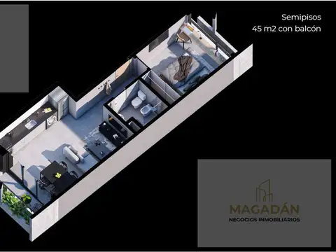 Departamento Monoambiente con 1 baño