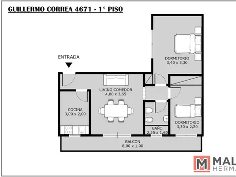 Guillermo Correa 4600, Piso 1