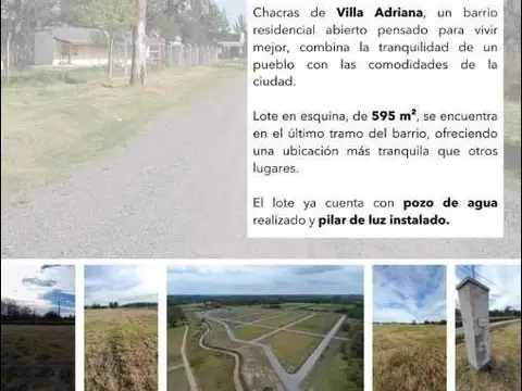 Terreno de 595 m2 en Esquina en Barrio Abierto Chacras de Villa Adriana - Alejandro Petion
