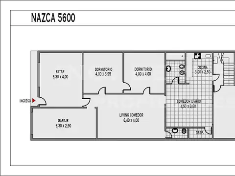 Casa 4 ambientes con 3 baños