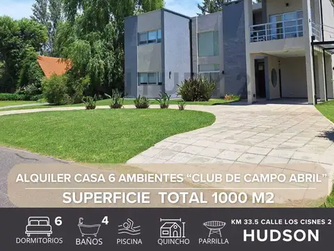 ALQUILER DE CASA 6 AMBIENTES CLUB CAMPO ABRIL