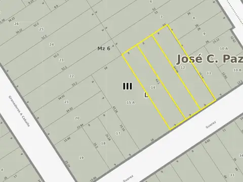 Terreno en Venta 43  mts Fondo