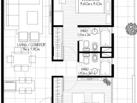Departamento en Alquiler con 1 cocheras