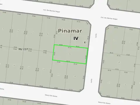 Lote en venta en Valeria del Mar. Loria entre Segui y Vasco Da Gama.
