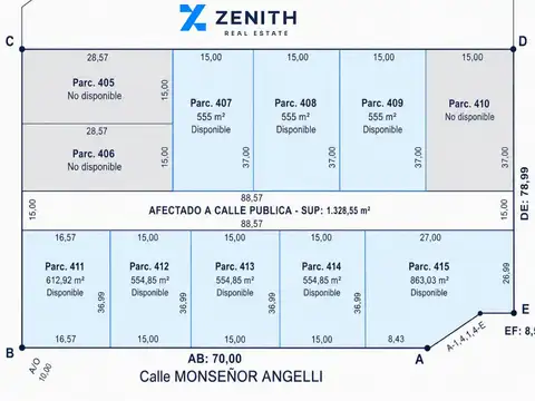 Terreno en Venta de 554,0 m2
