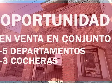 Bloque - 5 departamentos y 3 cocheras