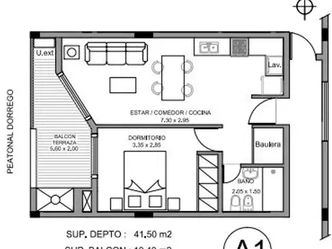 Departamento en Venta de 1 dormitorio