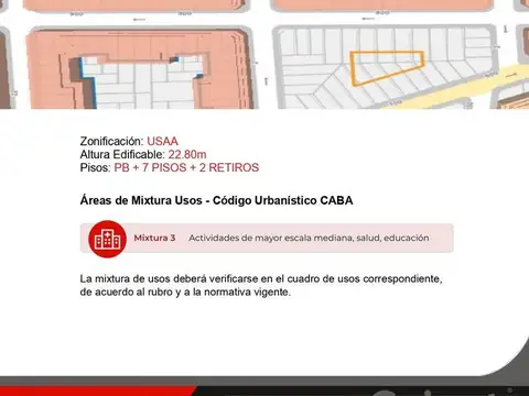 Terreno en Venta en Villa Crespo, USD 400.000