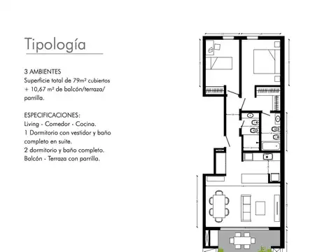 Departamento de pozo Venta La Calabria 3 ambientes cochera baulera