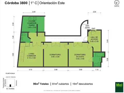 Av. Córdoba 3800, Piso 1