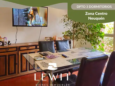 VENTA DPTO | APTO CRÉDITO | 3 DORM | BALCÓN | LAVADERO | ZONA CENTRO | NEUQUÉN