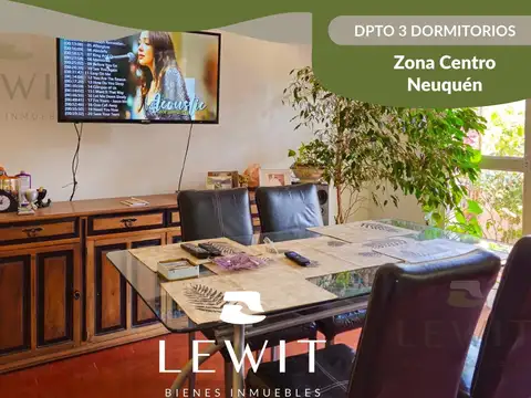 VENTA DEPARTAMENTO APTO CREDITO 3 DORMITORIOS CON BALCON Y LAVADERO NEUQUEN ZONA CENTRO