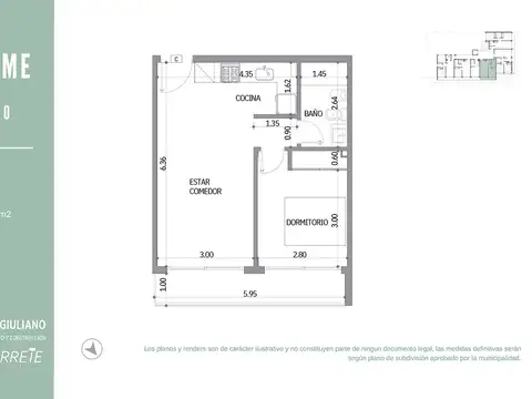 Departamento en Venta de 2 ambientes