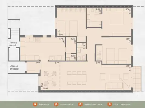 Departamento 4 ambientes con 2 baños