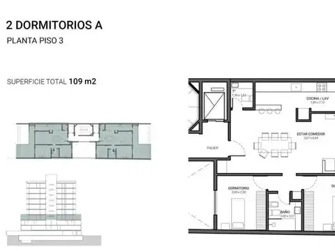 Departamento 3 ambientes con 1 baño