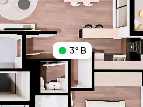 Departamento 2 ambientes con 2 baños