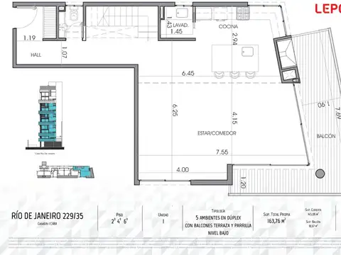 Departamento en Venta en Caballito, USD 432.500