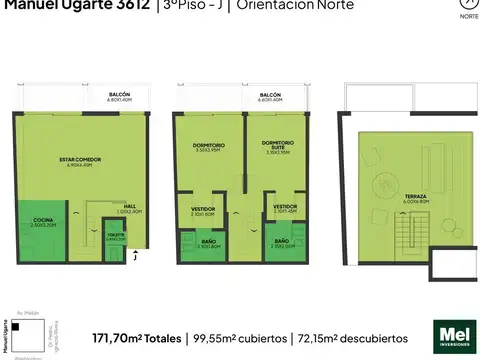 Manuel Ugarte 3600, Piso 3