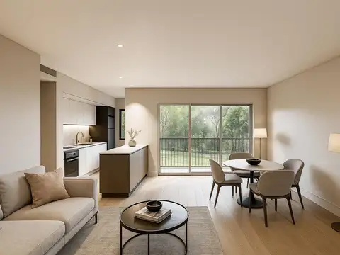 departamento 2 ambientes en venta en lujan centro desde el pozo con balcón y cochera Las moras 4