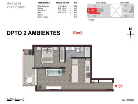 Departamento en Venta de 2 ambientes